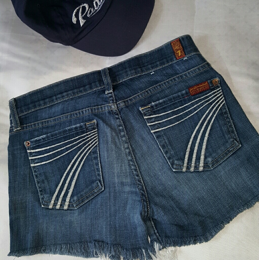 7 for all Mankind Dojo Denim Cut Off Shorts
